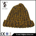 Yellow color unisex winter classic knit hat beanie cap